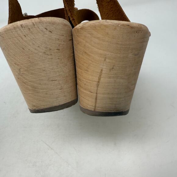 Lotta’s from Stockholm Clogs Size 37 Brown Leather Wood Heel Mary Jane Shoes - Picture 12 of 16